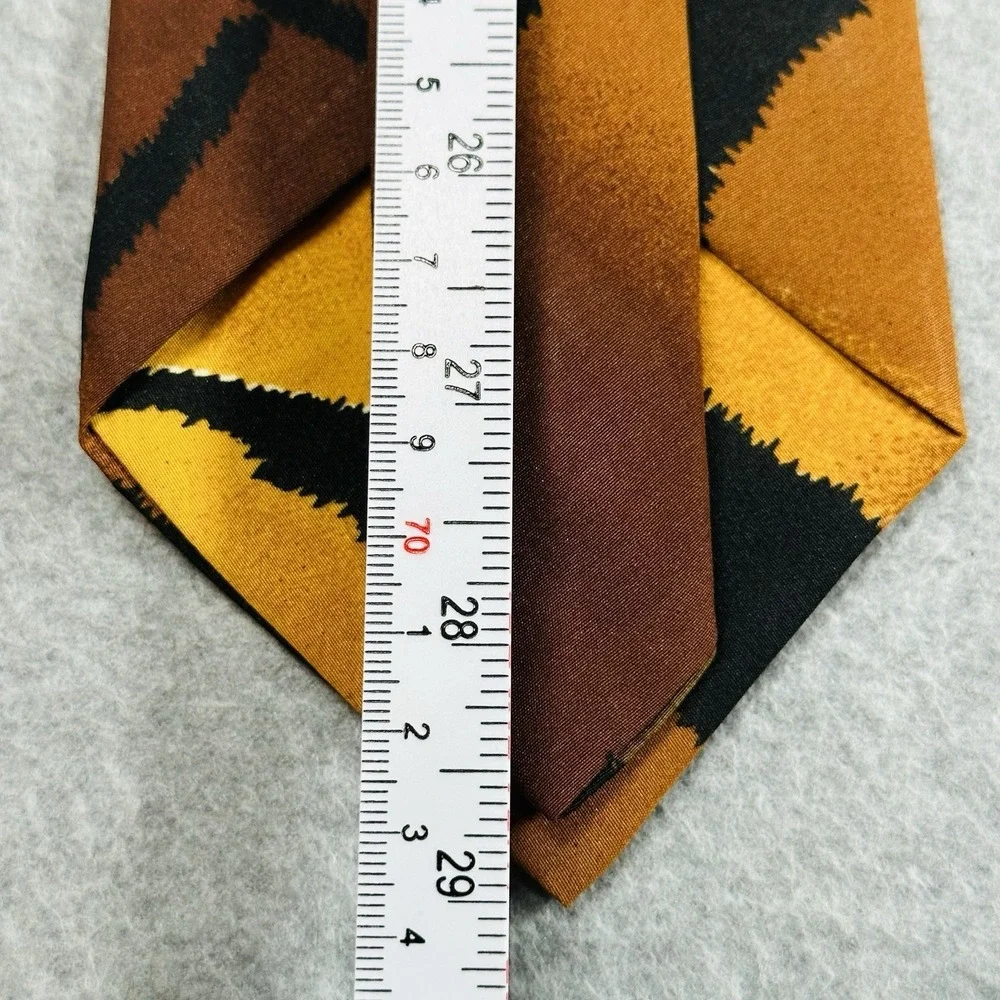 Kosin Classic Tie Orange Black Abstract Tiger Stripe Wide 90s Retro 58x3.75in